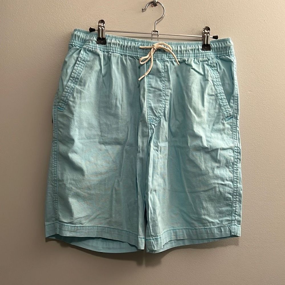 George Men's Blue Twill Cotton Blend Drawstring Pull-On Bermuda Shorts